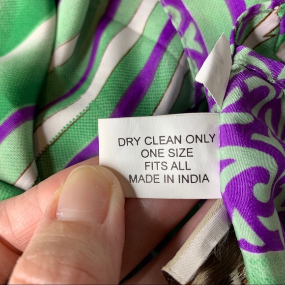 KARIZA Designs Wrap Skirt Green Purple OSFM NWT - Picture 8 of 8